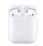 Apple AirPods With Wireless Charging (Qi-Compatible) Supported with Charging Mat or Lightning Connector Case 2nd Generation, White | MRXJ2