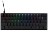 Ducky Mecha Mini Aluminum Cherry Blue RGB Switch-AR, PBT, Seamless Double Shot, Black Keycaps, Aluminum Casing, Zinc Alloy Keyboard Stand, Nano Coating, RGB English-Arabic | DKME2061ST-CARALAAT1