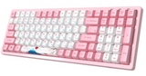 Akko World Tour Tokyo R2 Mechanical Keyboard, 80% Compact Layout, PBT Keycaps, Multiple Shortcut Keys, Support DIY Lights, Type-C Cable, Gateron Yellow Switch, English Arabic, Pink - White | 3096 R2