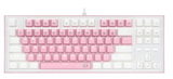 Redragon K611 Dual Color Wired Mechanical Gaming Keyboard, Single White LED + RGB Side Edge, 87 Keys, Blue Switches for Windows PC, English, Pink + White Color | K611-P1B