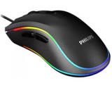 Philips SPK9403B Wired Gaming Mouse, Right Hand Ergonomic Design, 7 Buttons, 1000 Hz Polling Rate, Up to 4000 Dpi Optical Sensor, 7 Way Ambiglow Lighting, USB 2.0 Wired, Black | SPK9403B/00