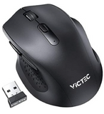 Victec Wireless Mouse, 5 Adjustable DPI & USB Receiver Comfortable Silent Mouse, Cordless Mouse with Ergonomic Design Optical Wireless Gaming Mouse Designed for Laptop/PC/Mac - Black | VCPC291AB